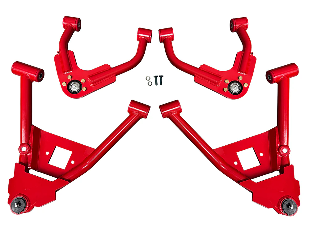 Silverado & Sierra 4" Drop Front Upper & Lower A-Arms (2007-13) Red