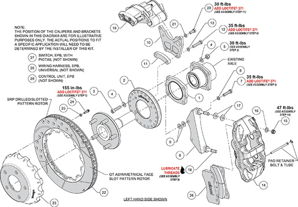 Wilwood AERO4 Big Brake Rear Electronic Parking Brake Kit | 88-98 C1500 - Rear Kit - Image 5