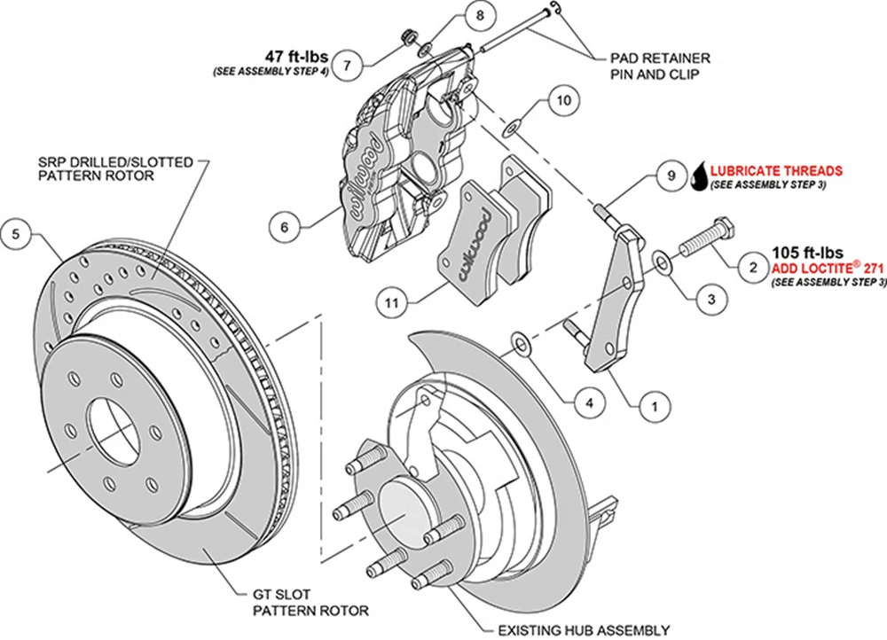 Wilwood AERO4 Big Brake Truck Rear Brake Kit | 2000-2018 Silverado & Sierra 1500 (OE Single Piston Rear Brake) - Image 5