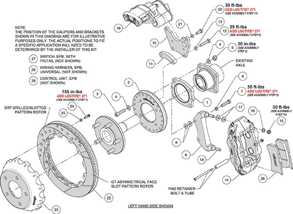 Wilwood Forged Narrow Superlite 4R Big Brake Rear Electronic Parking Brake Kit | 88-98 C1500 - Rear Kit - Image 5