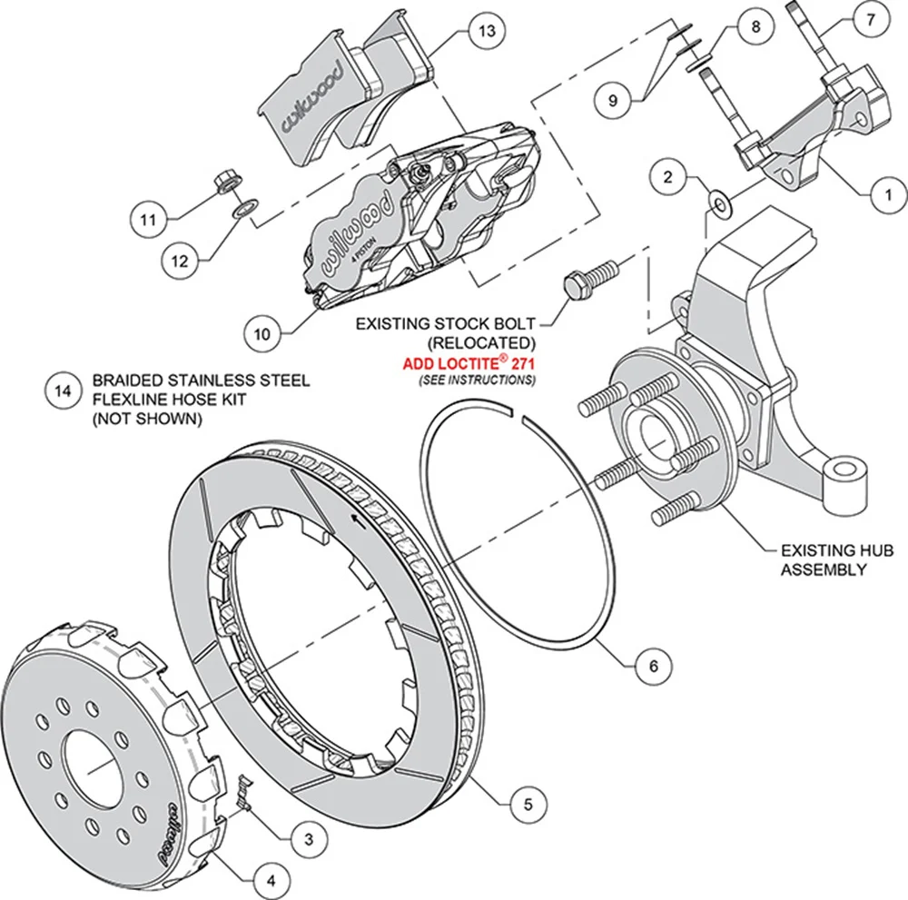 Wilwood Forged Superlite 4R 13" Big Brake Front Brake Kit (Race) | 1998-2002 Camaro & Firebird - Image 3