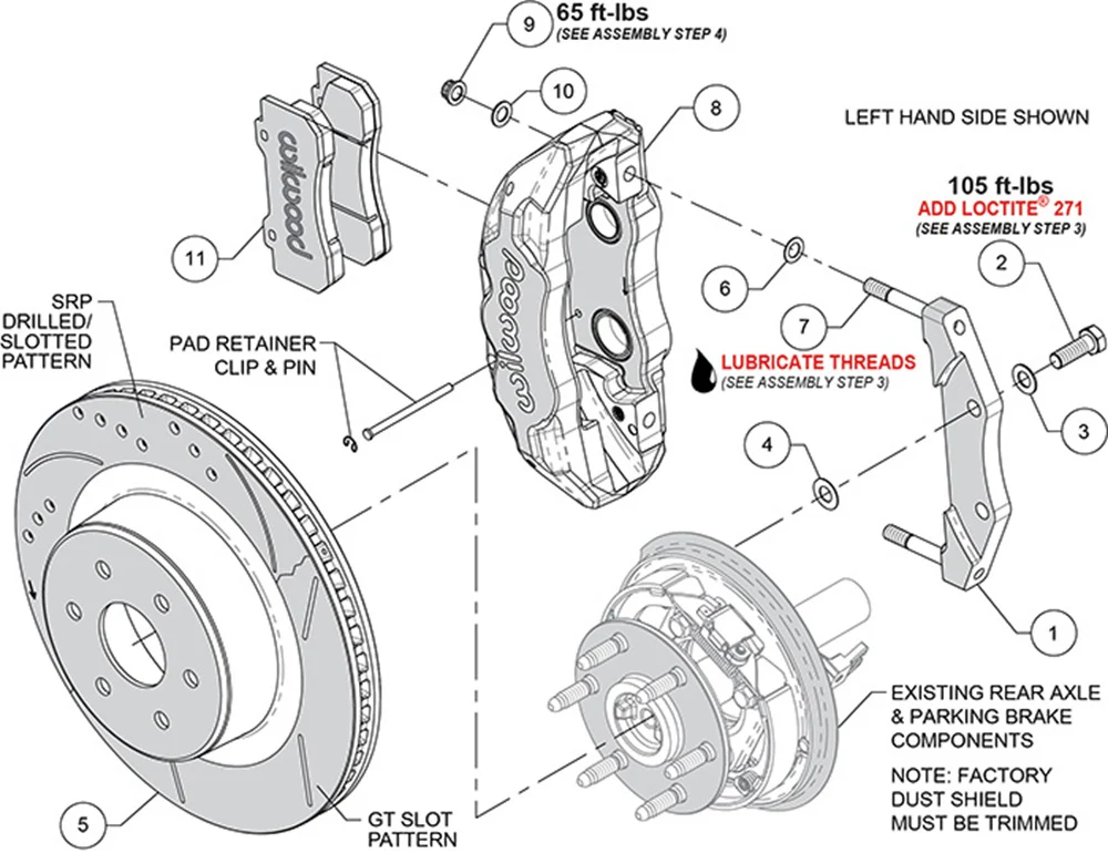 Wilwood TX4R Big Brake Truck Rear Brake Kit | 2000-2018 Silverado & Sierra 1500 (OE Single Piston Rear Brake) - Image 9